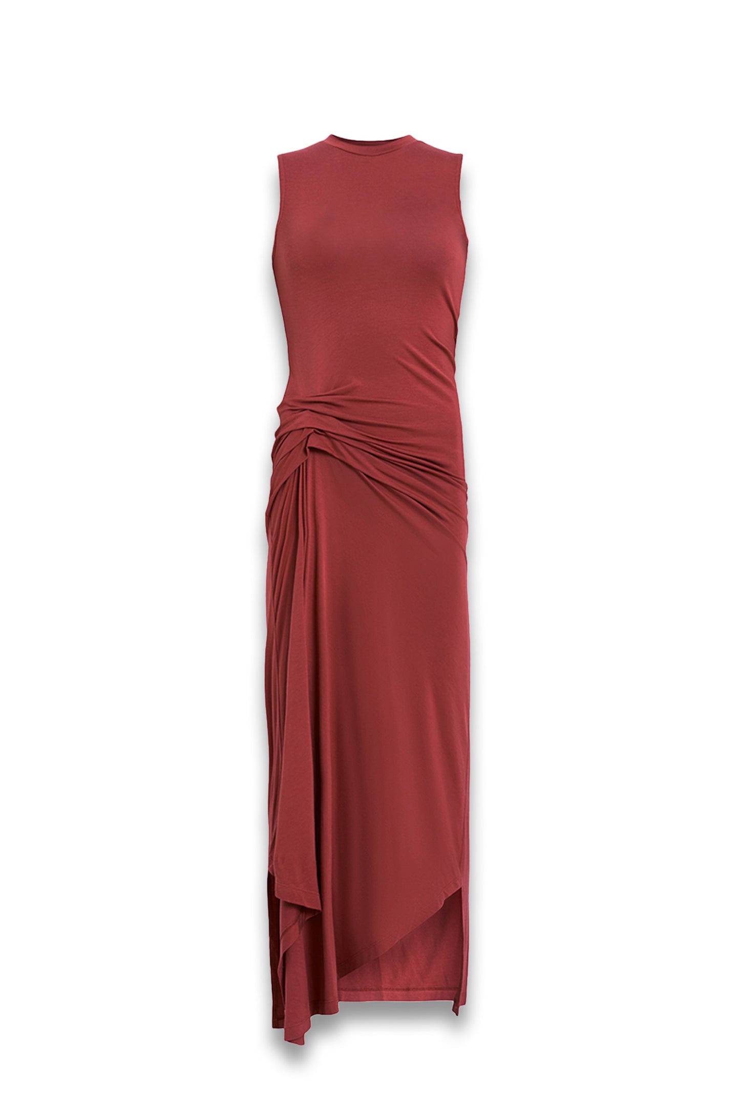 Rivi Draped Sleeveless Midi Dress