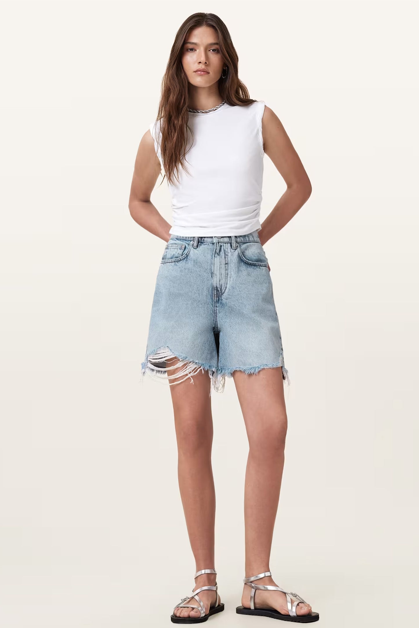 Doris Wide Leg Denim Shorts