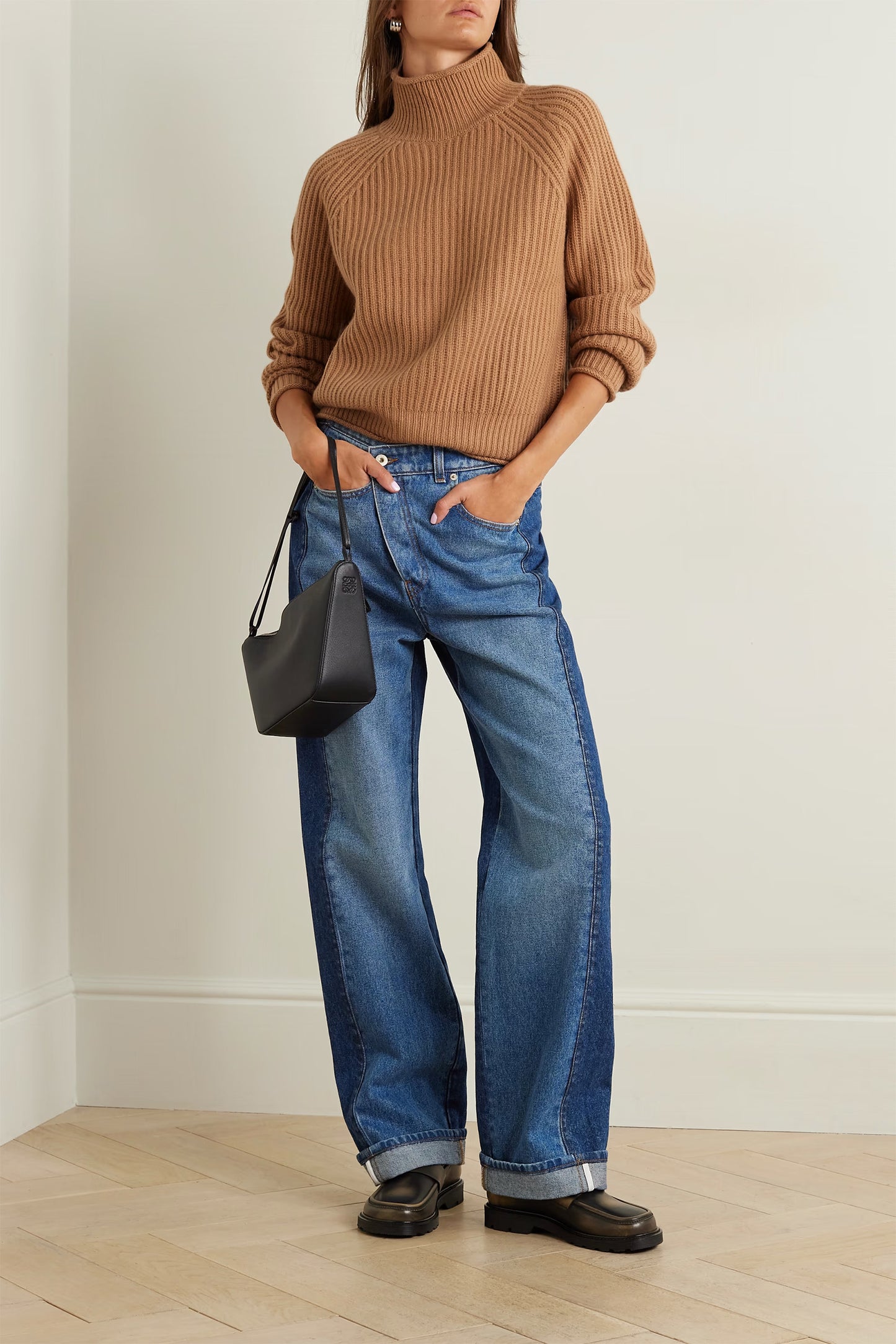Ribbed Cashmere Turtleneck Sweater