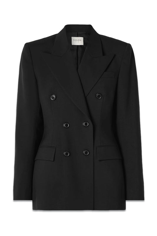 + NET SUSTAIN Milles Double-breasted Grain De Poudre Wool Blazer