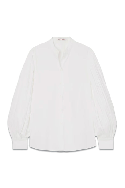 Patsy Pintucked Cotton-blend Poplin Shirt