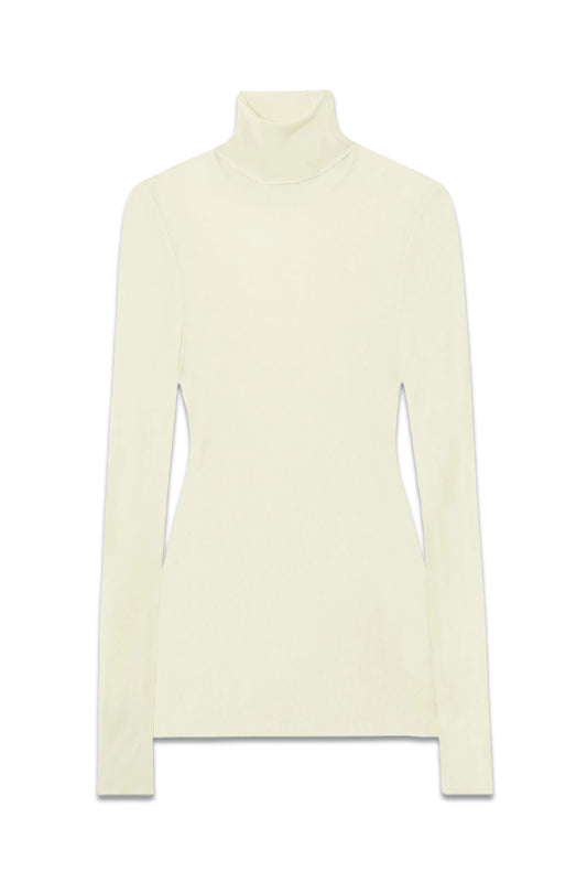 Ribbed Jersey Turtleneck Top
