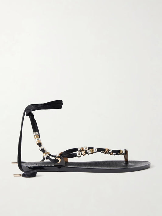 Esther Bead-embellished Jelly Thong Sandals
