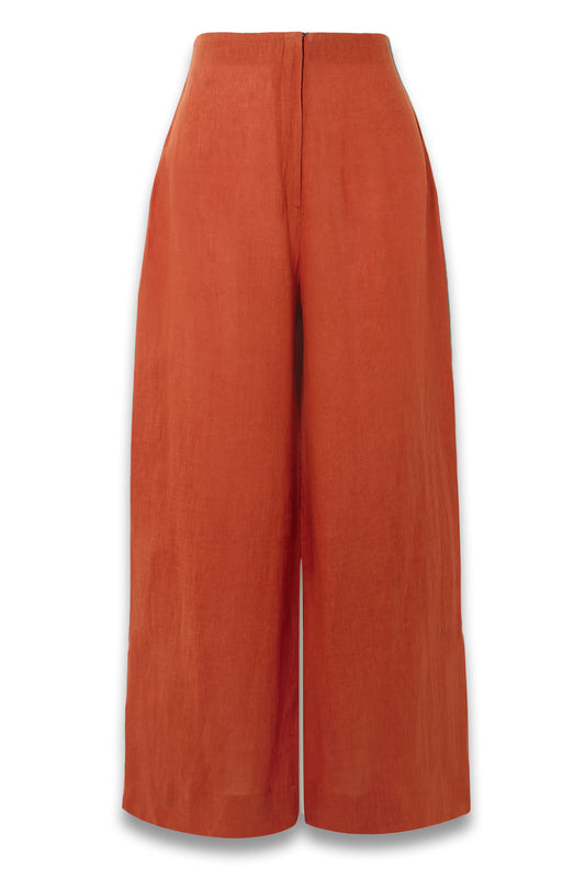 Poesia Wide-Leg Linen Pants
