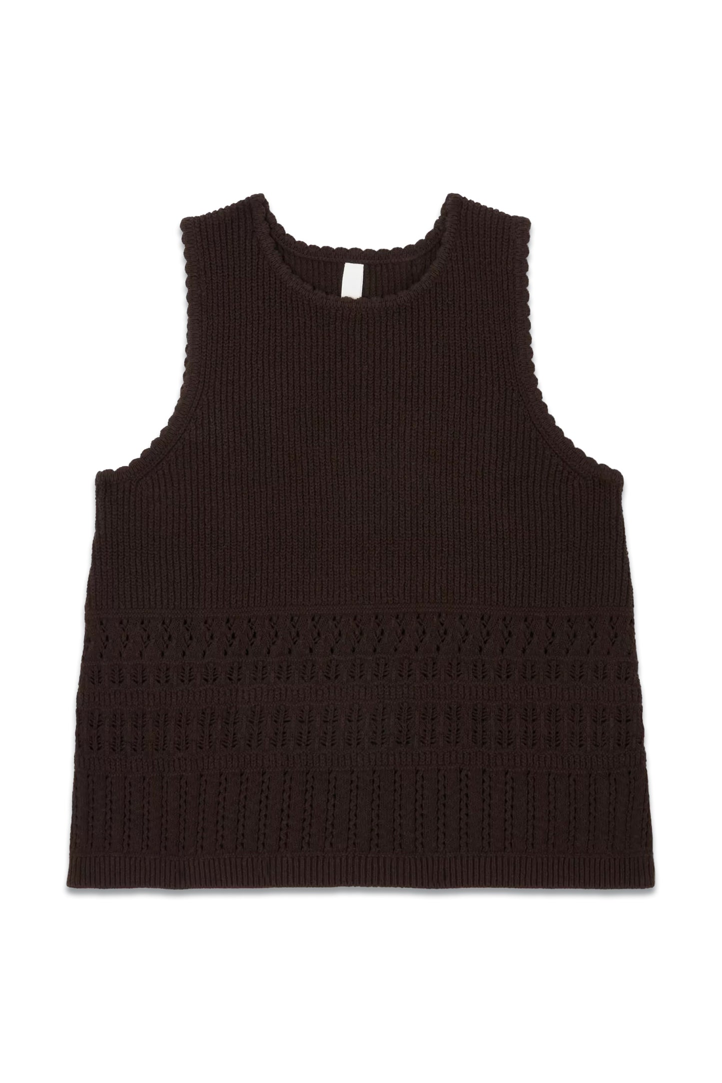 Lilly Knit Vest Top, Dark Chocolate