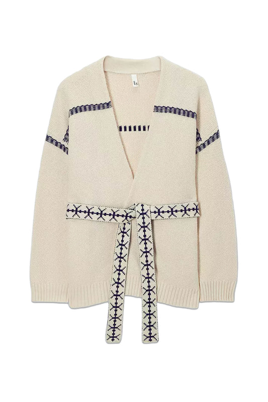 Belted Wool Blend Cardigan