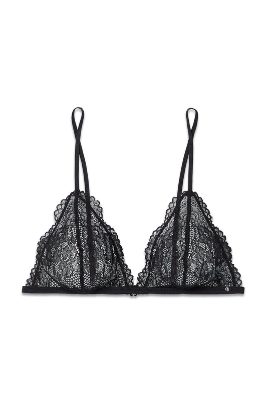 Amina Corded Lace And Mesh Triangle Bra