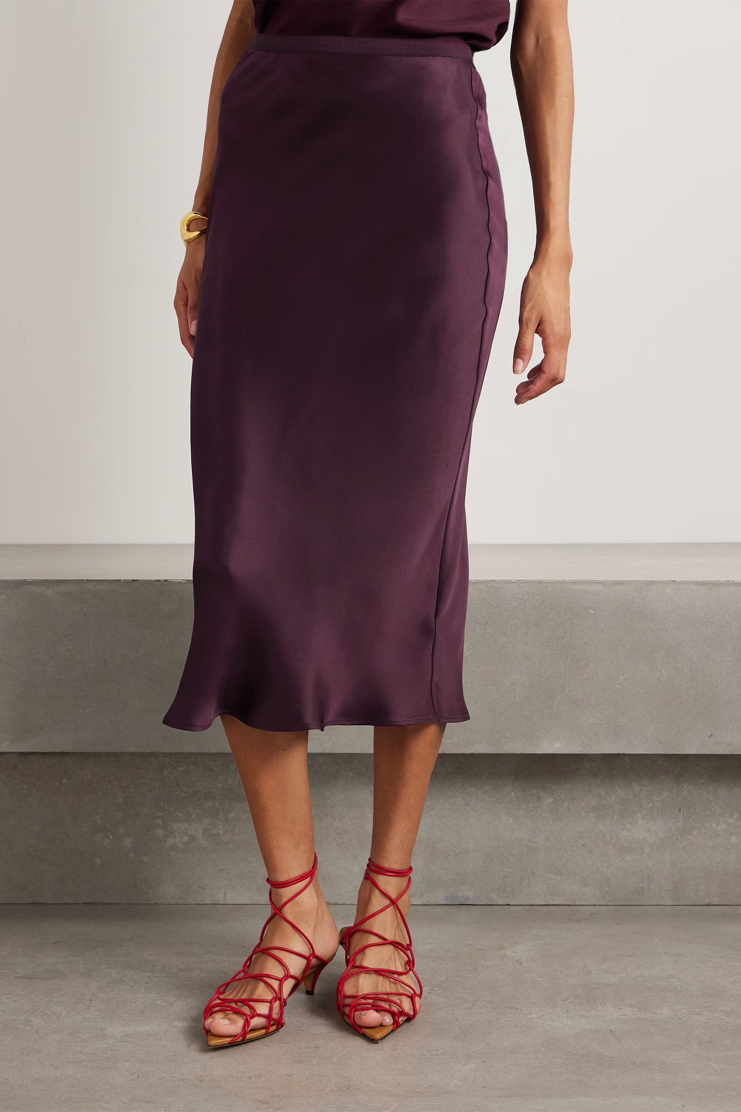Bar Silk Midi Skirt