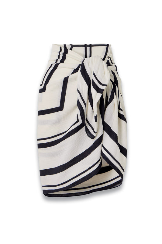 Eliza Striped Cotton-Voile Pareo