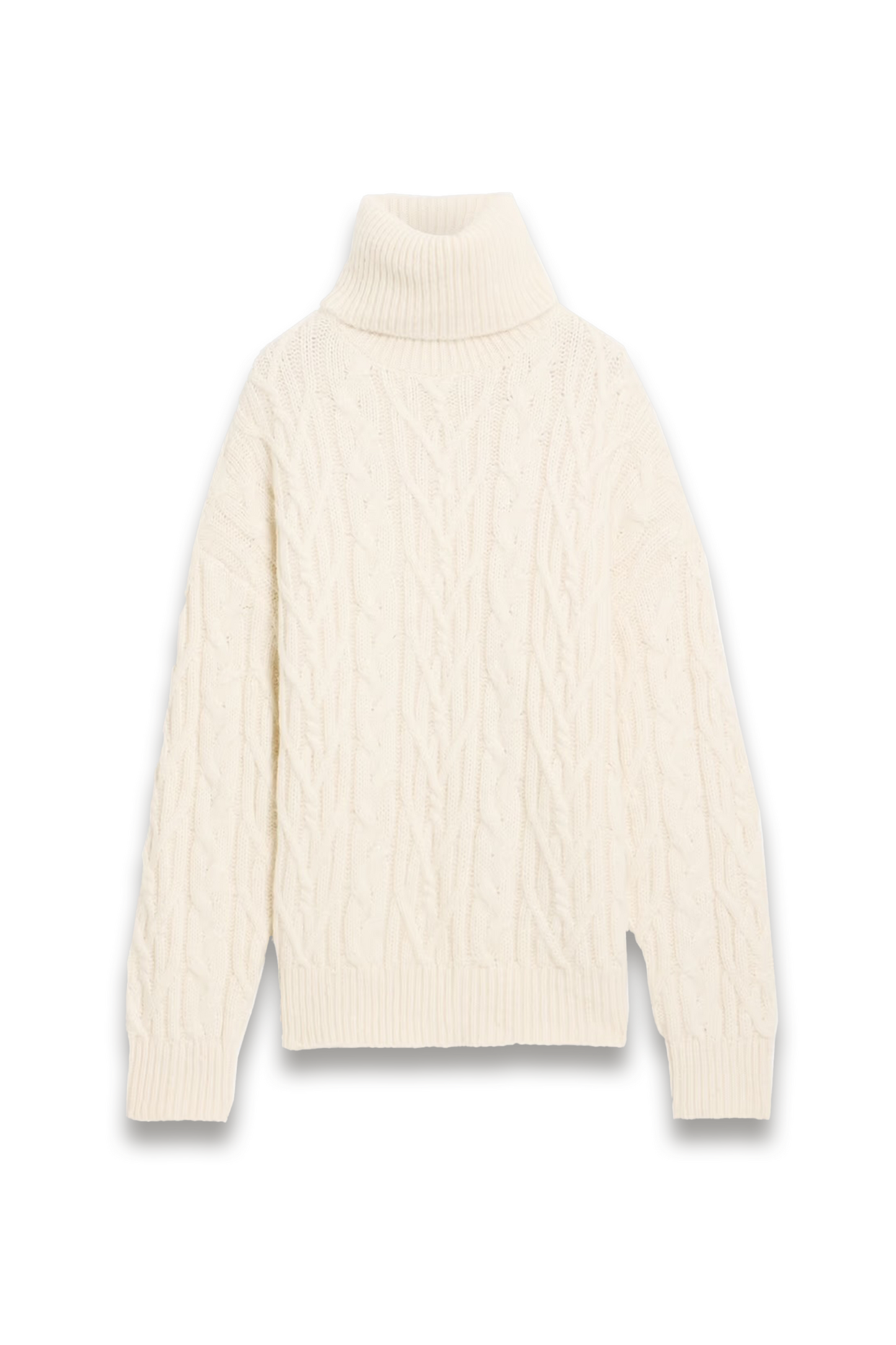 Annie Cable-knit Alpaca, Cotton and Wool-blend Turtleneck Sweater
