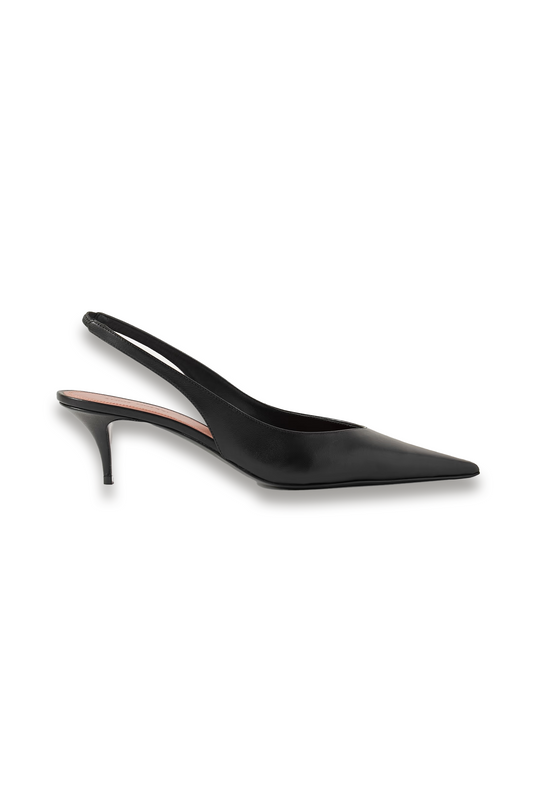 Anok Glossed-leather Slingback Pumps