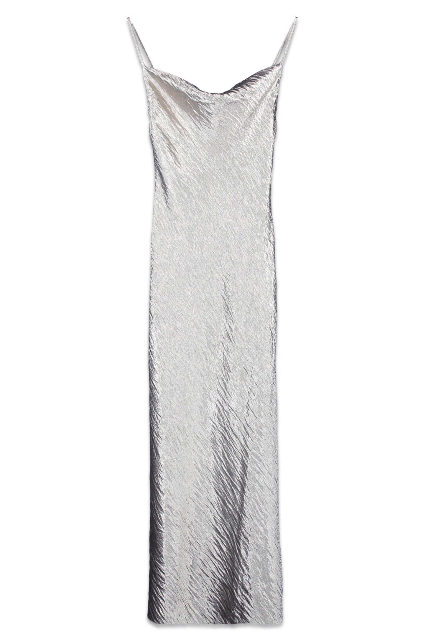 Metallic Cowl Neck Maxi Slip Dress