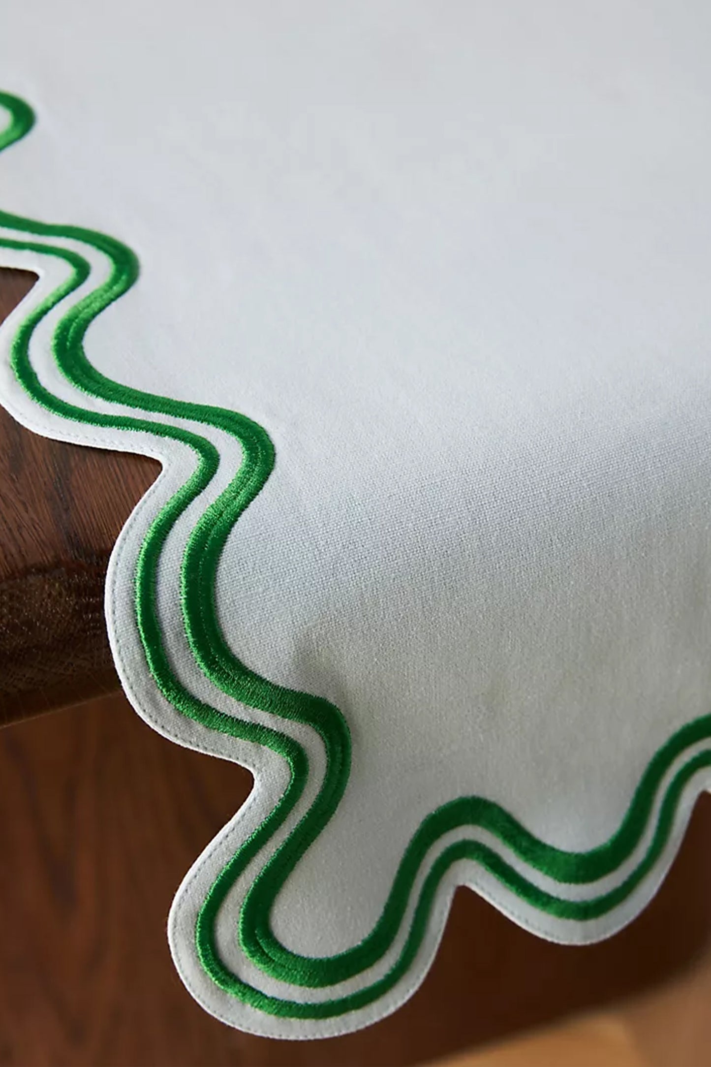 Madeline Embroidered Cotton Table Runner