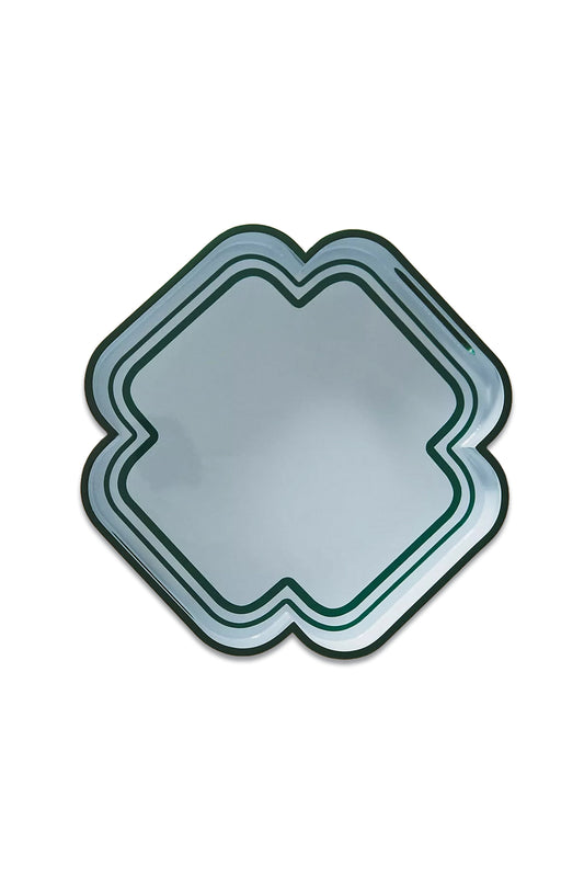 Lacquered Wood Border Serving Tray