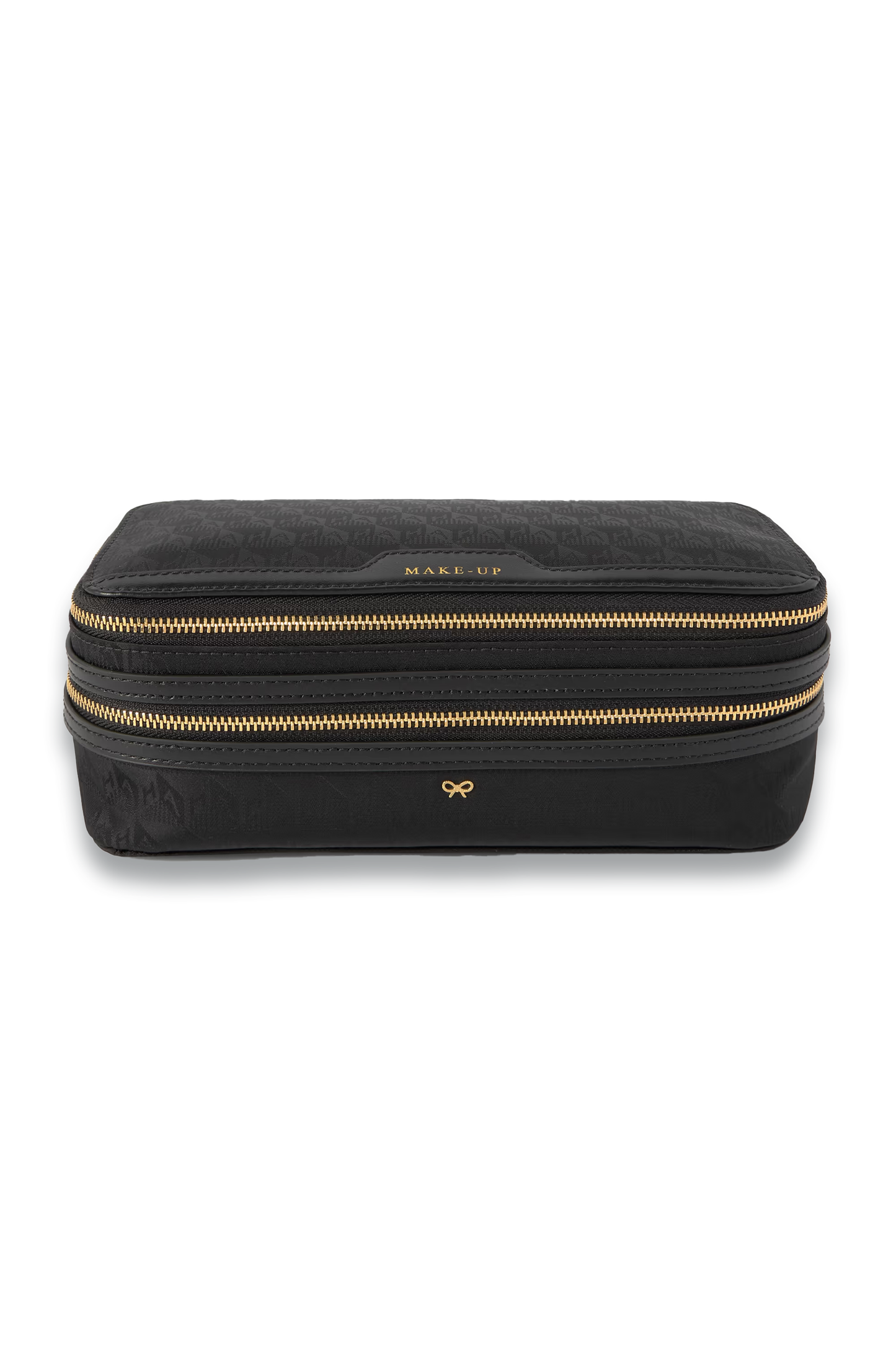 Make-Up Leather-Trimmed Jacquard Cosmetics Case