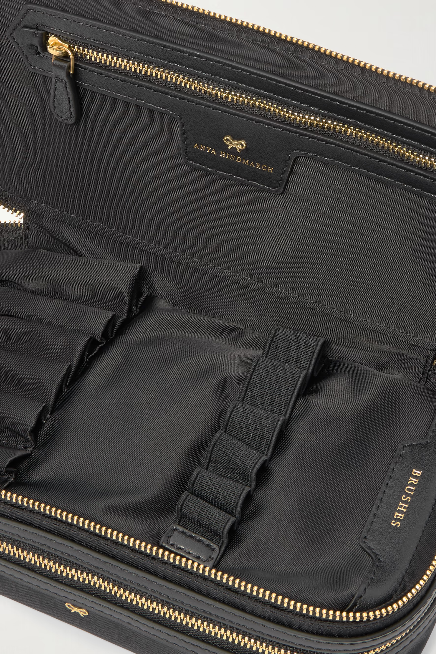 Make-Up Leather-Trimmed Jacquard Cosmetics Case