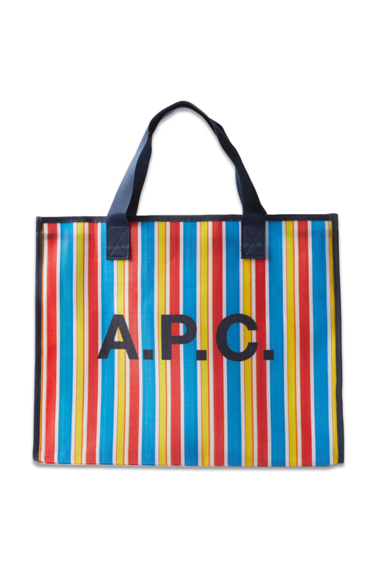 Johanna Striped Herringbone-Twill Tote Bag