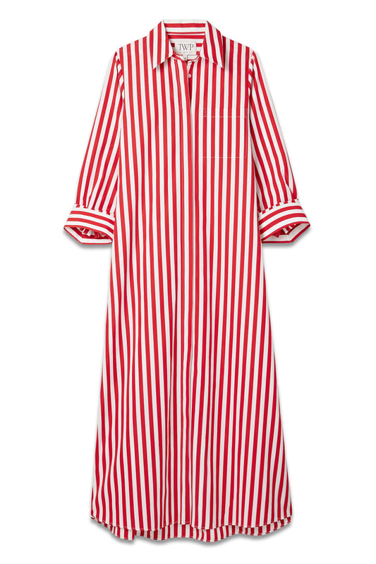 Jenny's Oversized Striped Cotton-Poplin Maxi Shirt Dress
