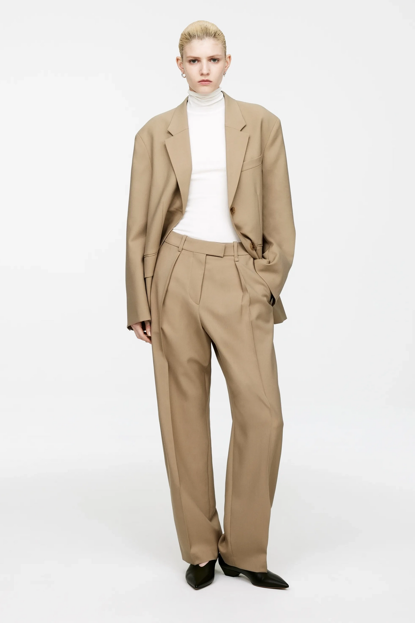 Oversized Wool Blazer and Tailored Trousers