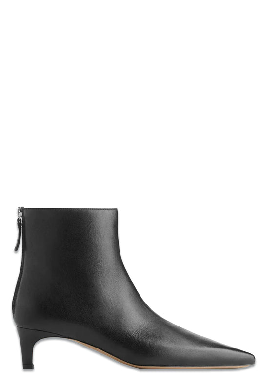 Mid Heel Black Ankle Boots