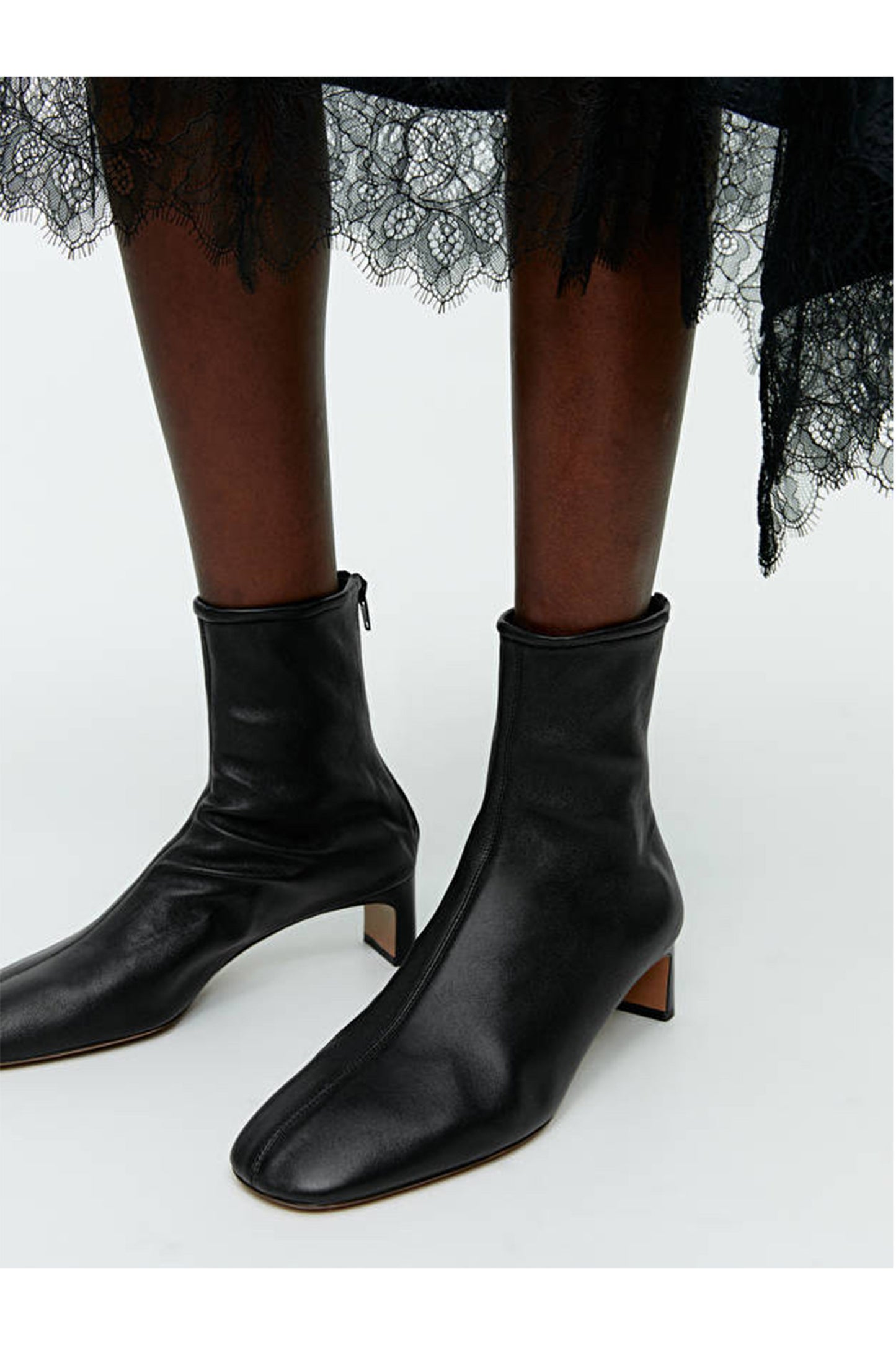 Stretch-Leather Sock Boots
