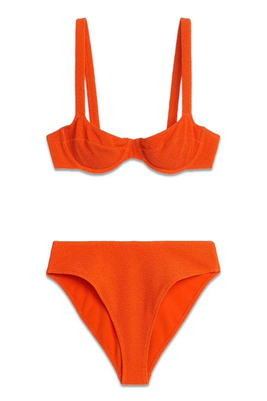 Crinkle Wired Bikini Orange