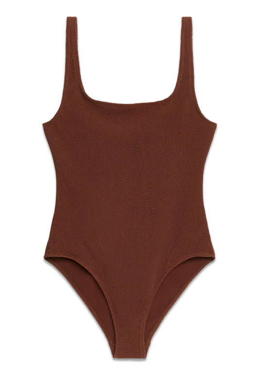 Crinkle Square Neck Swimsuit