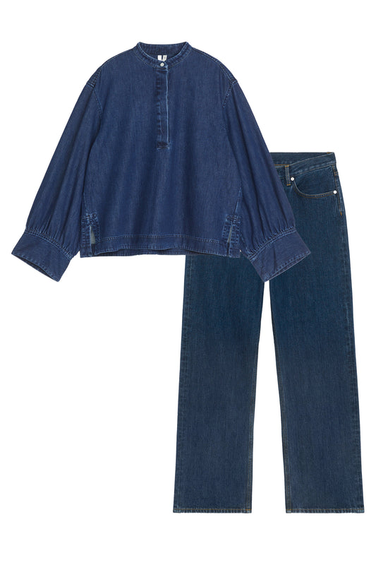 Denim Blouse and SHORE Low Relaxed Jeans