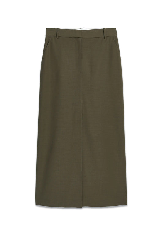 Long Wool-Blend Skirt