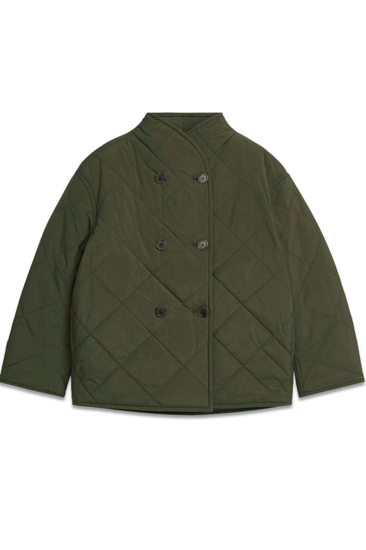 Quilted Shawl-Collar Jacket