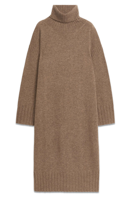 Roll-Neck Wool Dress