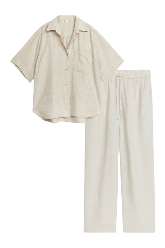 Linen Resort Shirt and Drawstring Trousers