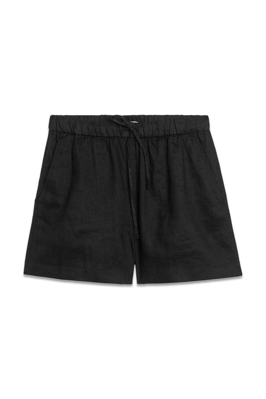 Black Linen Shorts