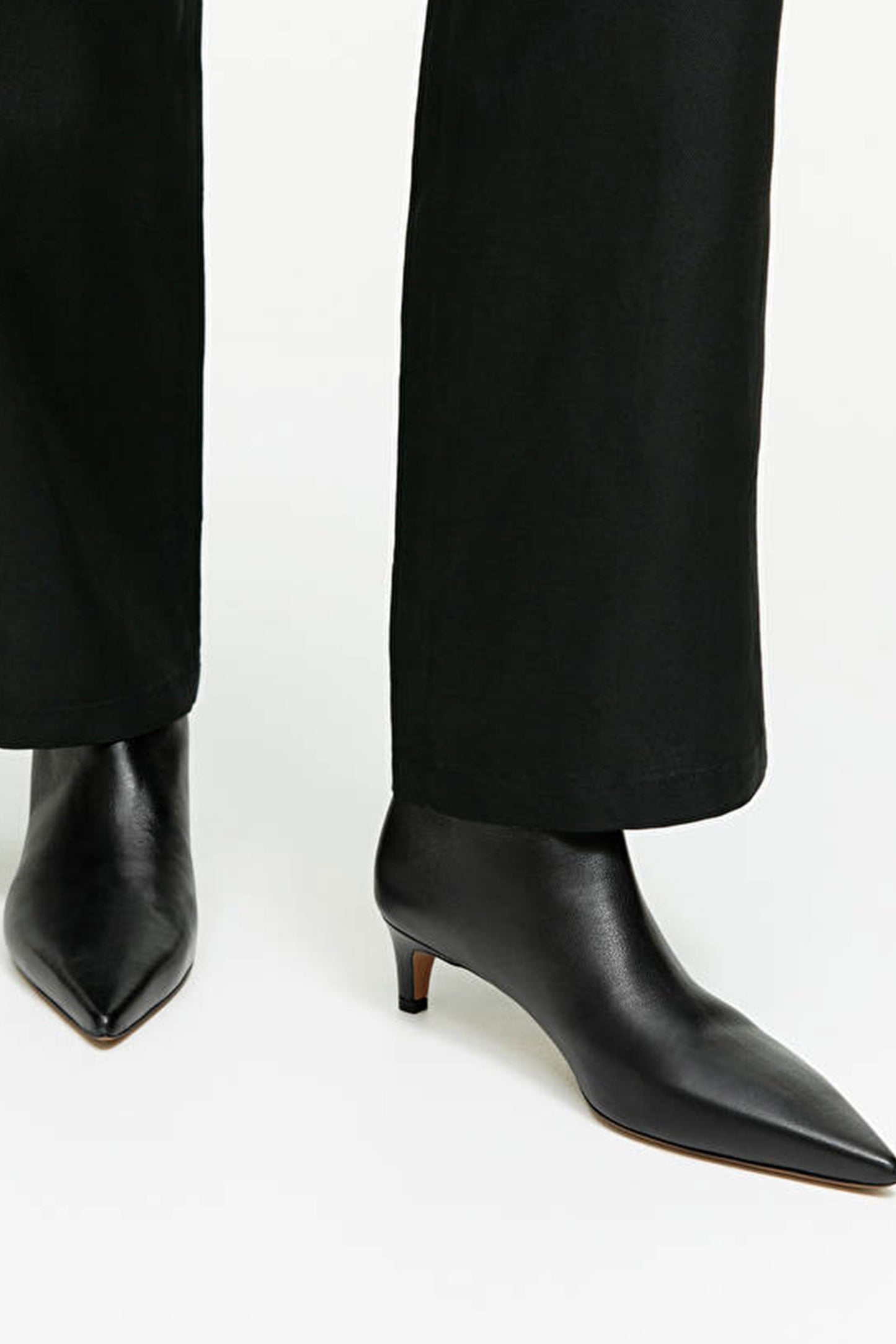 Mid Heel Black Ankle Boots