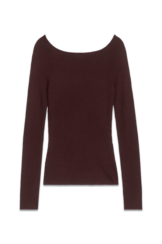 Wool Blend Off-Shoulder Top