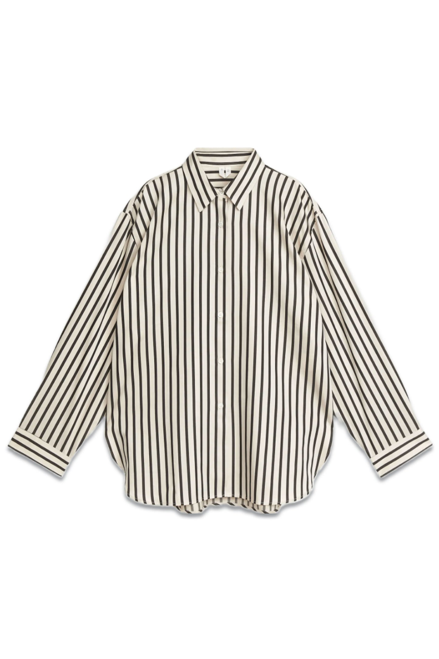 Relaxed Black Stripe Poplin Shirt