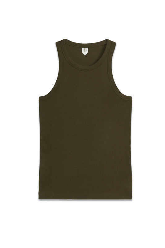 Rib Racer Khaki Tank Top