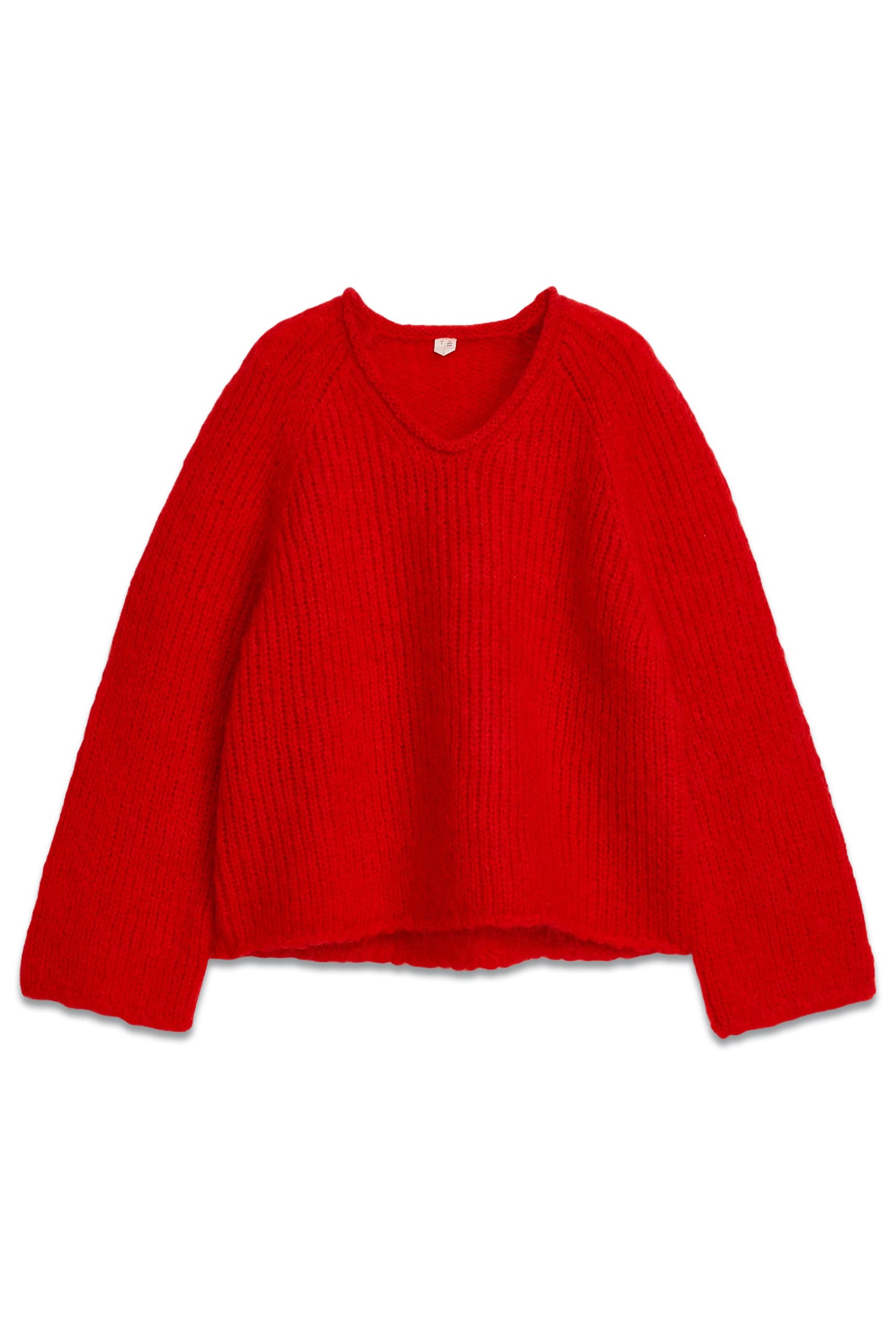 Loose-Knit Wool-Mohair Jumper Red