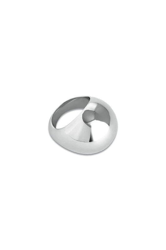 Silver-Plated Chunky Sphere Ring