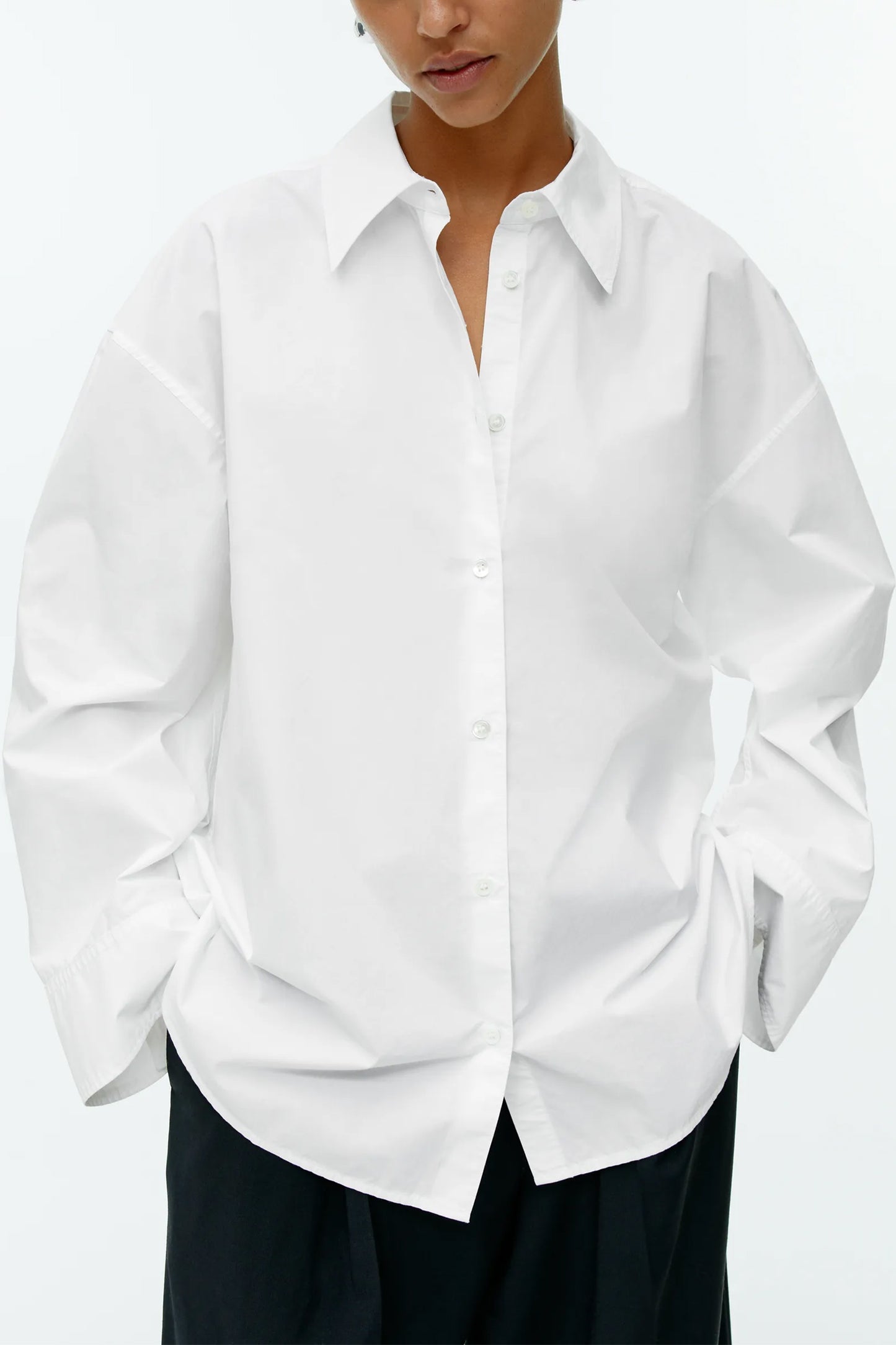 Relaxed White Poplin Shirt