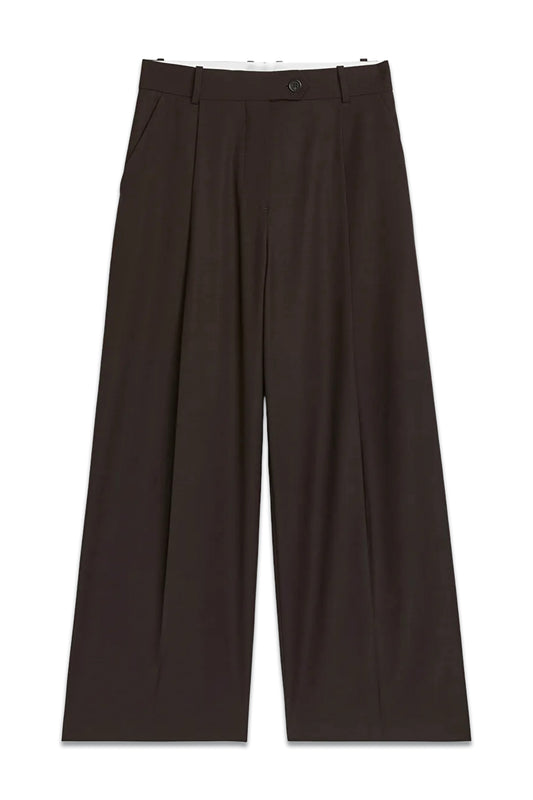 Wide Wool-blend Trousers