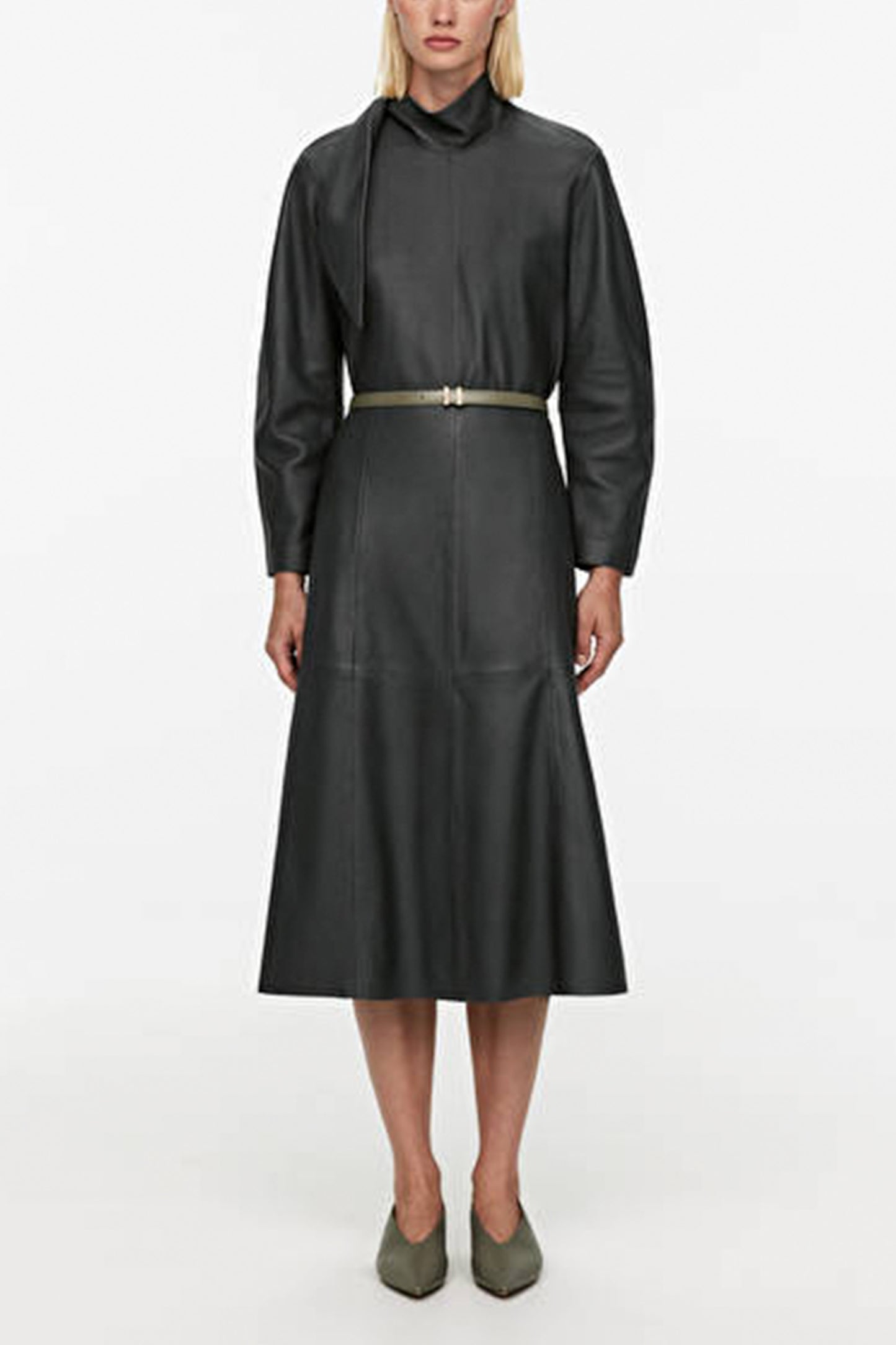 Panel Leather Skirt