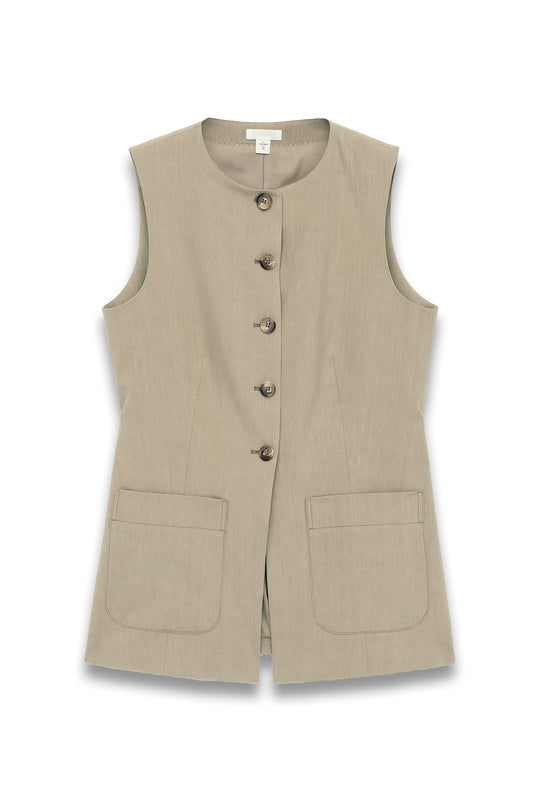 Linen-Blend Vest
