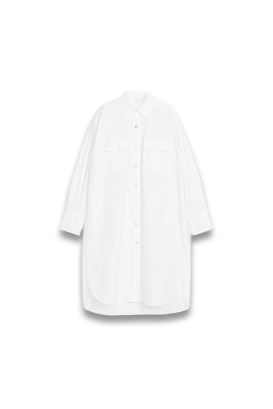 Cotton Shirt Dress in White
