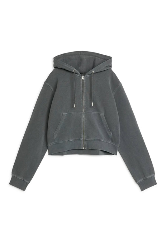 Grey French Terry Zip Hoodie