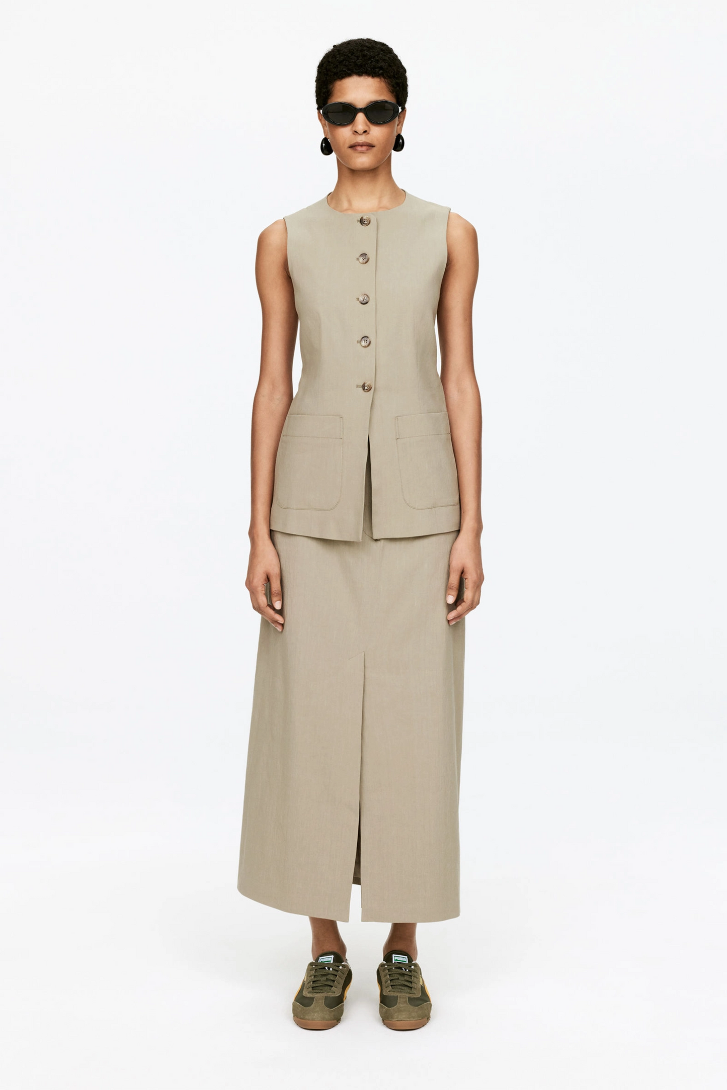 Linen-Blend Vest