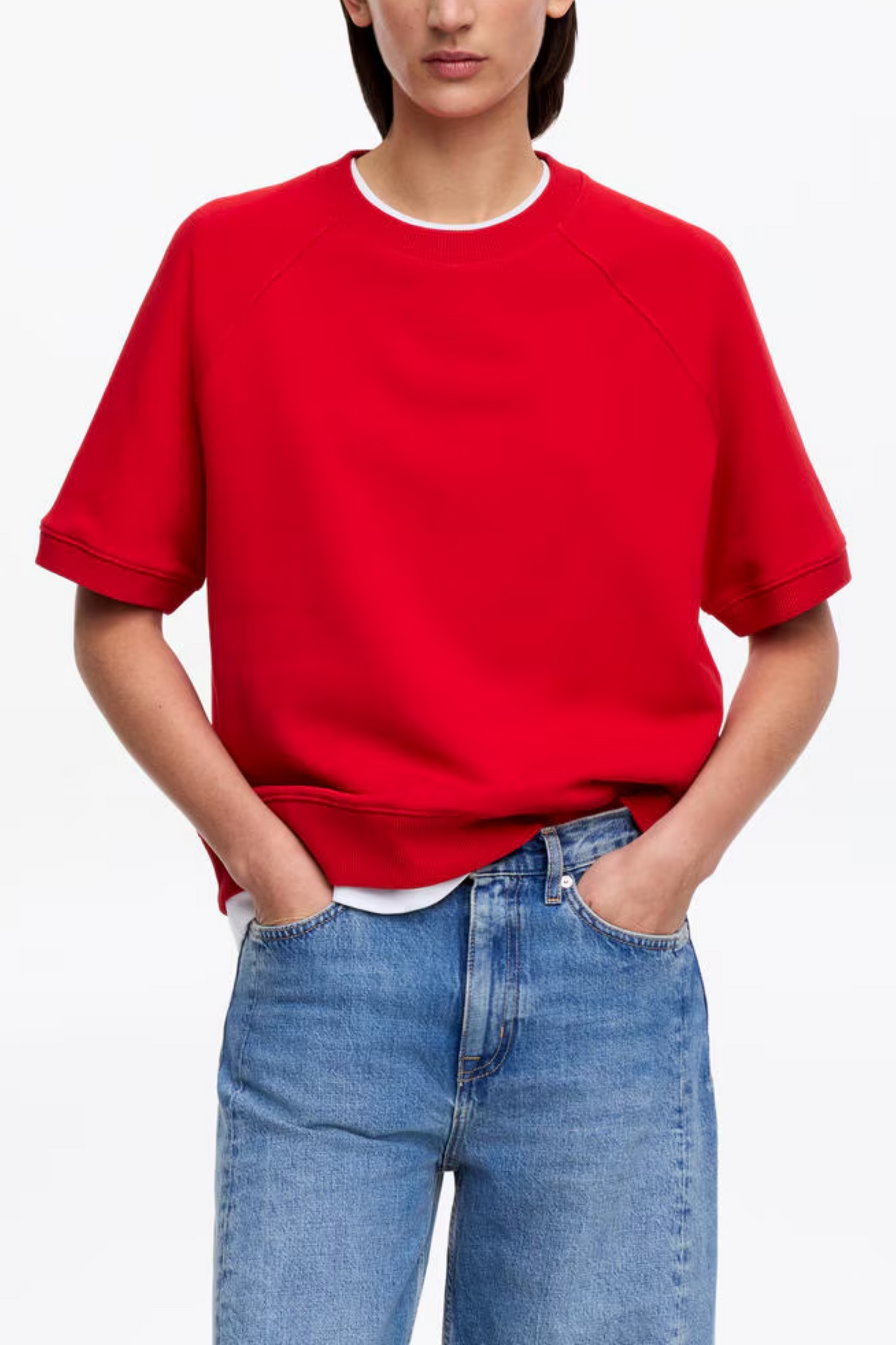 French Terry Sweatshirt in Red