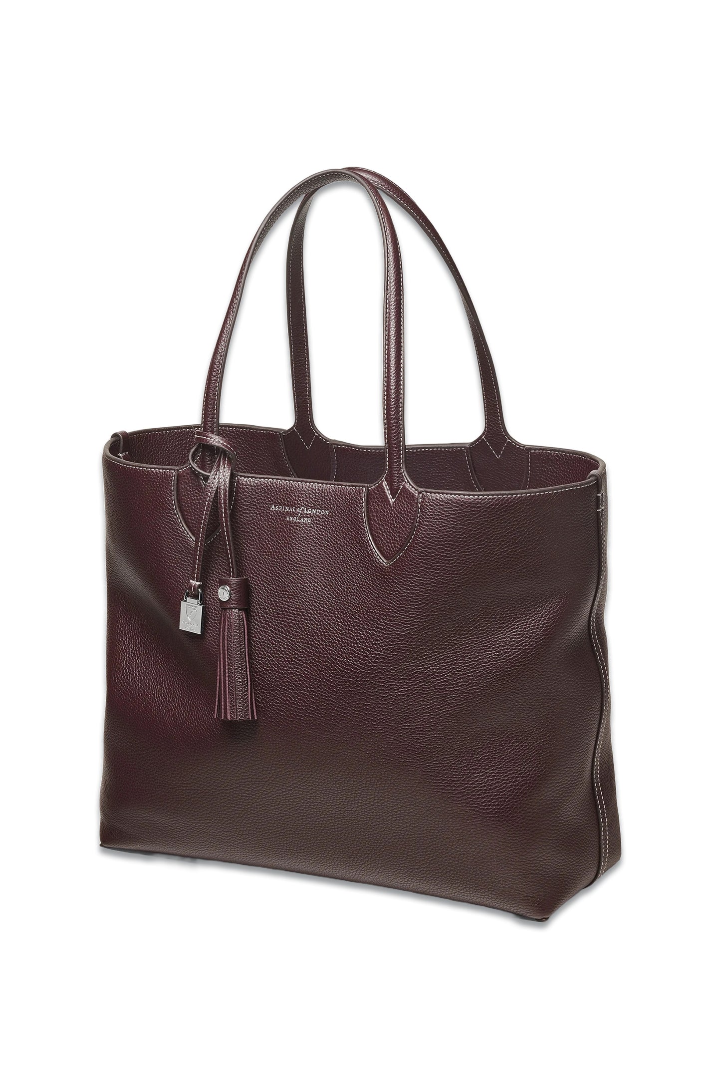 The Hudson Tote, Wine Milled Pebble