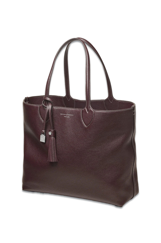The Hudson Tote, Wine Milled Pebble