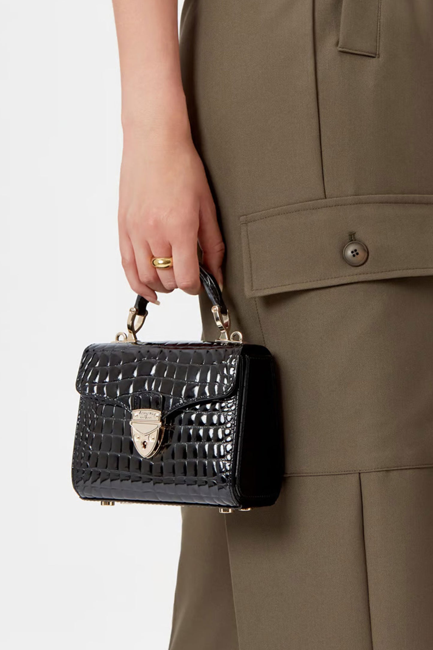 Mini Mayfair® Bag Black Patent Croc